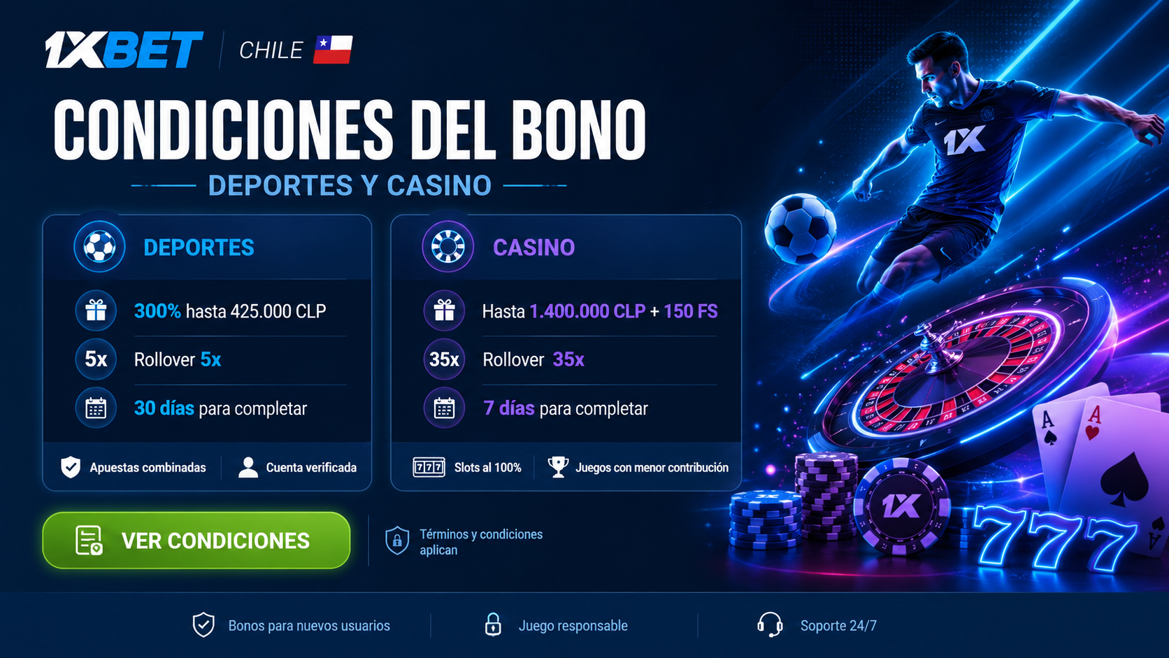 Condiciones del Bono - Deportes y Casino
